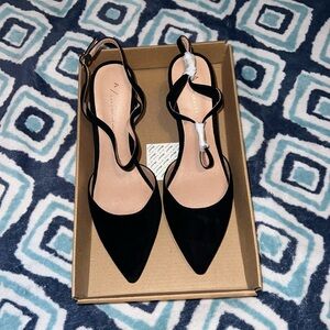 Anthropologie Ankle Strap Black Pump